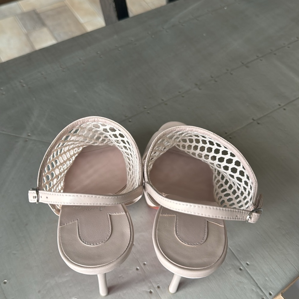 Christian Louboutin plougesta Alta leche light pink mesh leather stiletto sz 42 - Picture 6 of 12